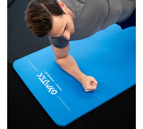 Килимок для фітнесу та йоги Gymtek NBR 1,5 см блакитний