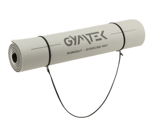 Килимок для фітнесу та йоги Gymtek Premium TPE 0,6 см сіро-чорний