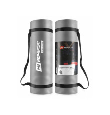 Мат для фітнесу та йоги Hop-Sport HS-N015GM 1,5 см сірий