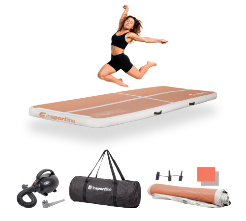Килимок надувний Airtrack inSPORTline Airstunt 300x100x10 см, бежевий