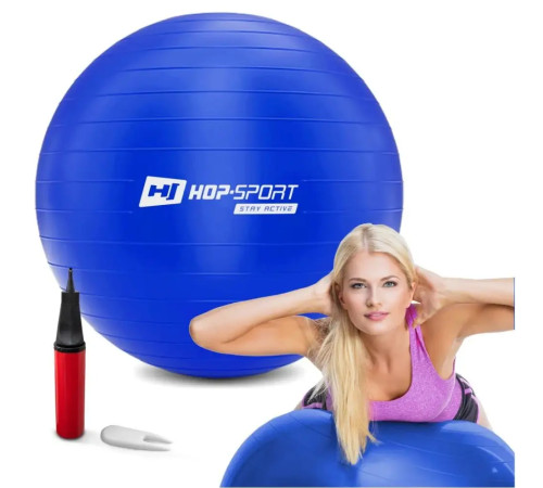 Фітбол Hop-Sport 65 см синій + насос Фітбол Hop-Sport 65 см синій + насос