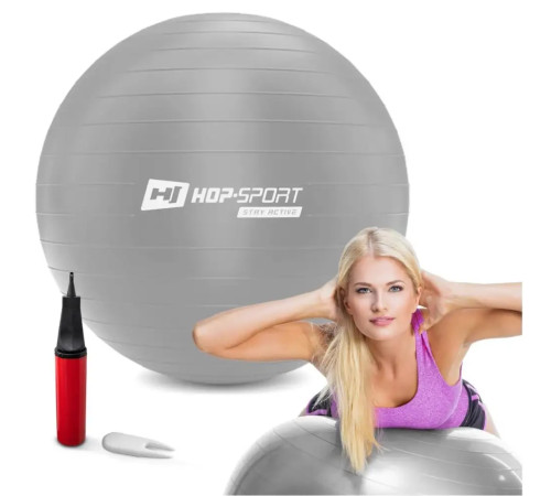 Фітбол Hop-Sport 65 см сріблястий + насос Фітбол Hop-Sport 65 см сріблястий + насос