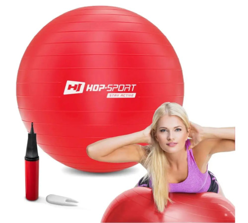 Фітбол Hop-Sport 65 см червоний + насос Фітбол Hop-Sport 65 см червоний + насос
