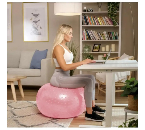Фітбол масажний Hop-Sport 65 см рожевий + насос Фітбол масажний Hop-Sport 65 см рожевий + насос