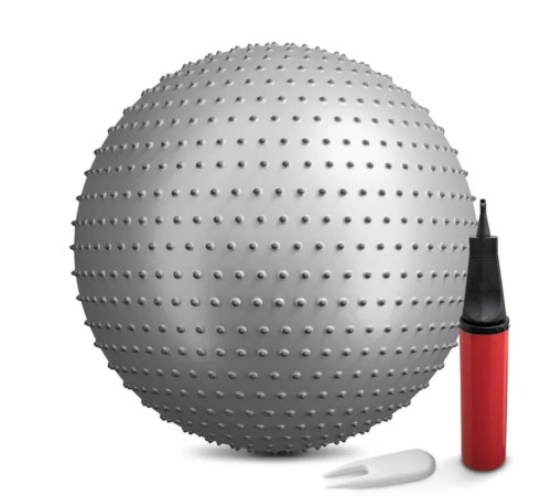 Фітбол масажний Hop-Sport 65 см сріблястий + насос Фітбол масажний Hop-Sport 65 см сріблястий + насос