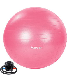 Гімнастичний м'яч з насосом Movit  75 cm - світло-рожевий 