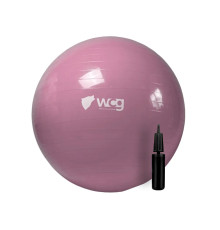 М'яч для фітнесу WCG 55 Anti-Burst 250 кг рожевий + насос