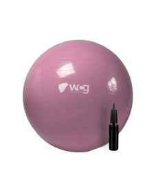 М'яч для фітнесу WCG 55 Anti-Burst 250 кг рожевий + насос