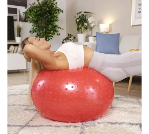 Фітбол масажний Hop-Sport 65 см червоний + насос Фітбол масажний Hop-Sport 65 см червоний + насос