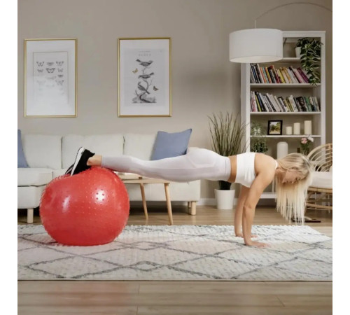 Фітбол масажний Hop-Sport 65 см червоний + насос Фітбол масажний Hop-Sport 65 см червоний + насос