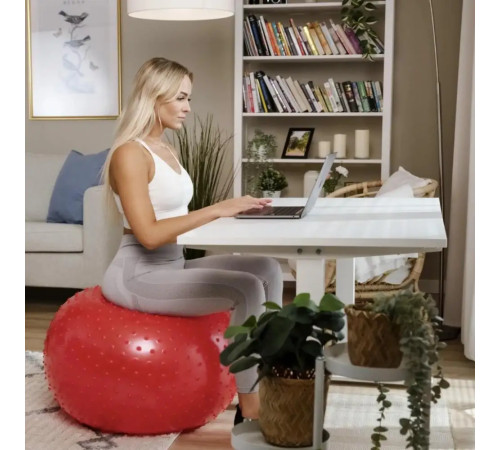 Фітбол масажний Hop-Sport 65 см червоний + насос Фітбол масажний Hop-Sport 65 см червоний + насос