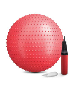 Фітбол масажний Hop-Sport 65 см червоний + насос