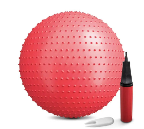 Фітбол масажний Hop-Sport 65 см червоний + насос Фітбол масажний Hop-Sport 65 см червоний + насос