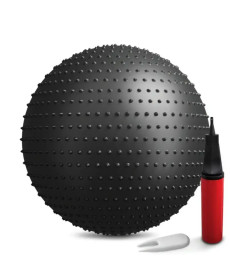 Фітбол масажний Hop-Sport 65 см чорний + насос