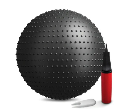 Фітбол масажний Hop-Sport 65 см чорний + насос Фітбол масажний Hop-Sport 65 см чорний + насос