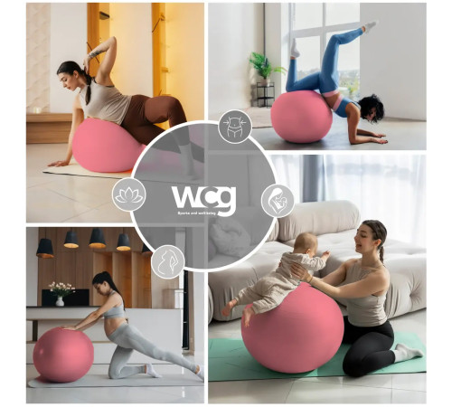 М'яч для фітнесу WCG 65 Anti-Burst 250 кг персиковий + насос М'яч для фітнесу WCG 65 Anti-Burst 250 кг персиковий + насос
