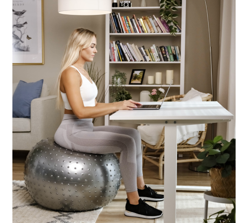 Фітбол масажний Hop-Sport 65 см сріблястий + насос Фітбол масажний Hop-Sport 65 см сріблястий + насос