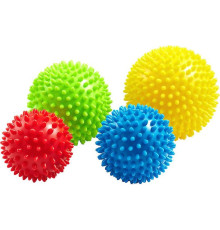 Масажні кульки 4fizjo Spike balls - 4 шт./салатовий, червоний,блакитний, жовтий