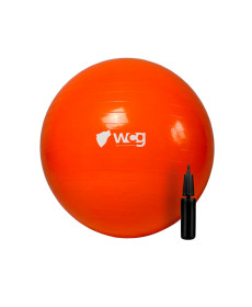 М'яч для фітнесу (фітбол) WCG 55 Anti-Burst 300кг оранжевий + насос
