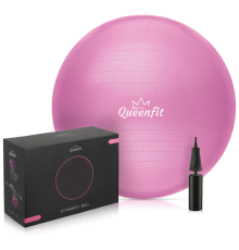 Фітбол Queenfit 65см рожевий + насос