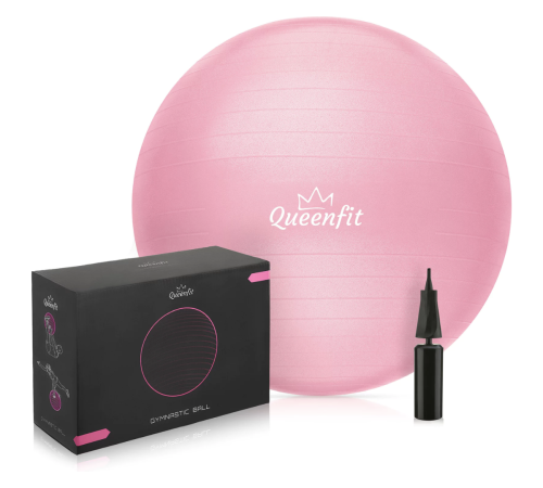 Фітбол Queenfit 65см світло-рожевий + насос Фітбол Queenfit 65см світло-рожевий + насос