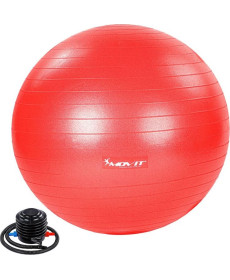 Гімнастичний м'яч з насосом Movit 65 cm - червоний 