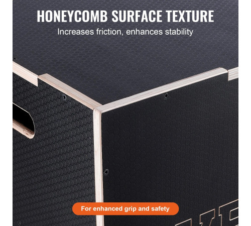 Пліометричний бокс VEVOR 20/18/16 дюймів, чорний