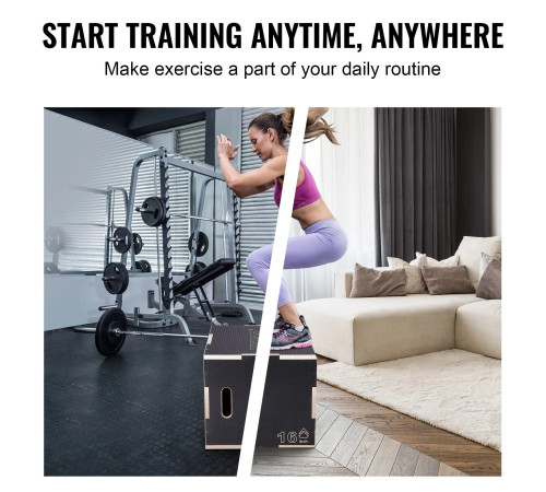 Пліометричний бокс VEVOR 20/18/16 дюймів, чорний