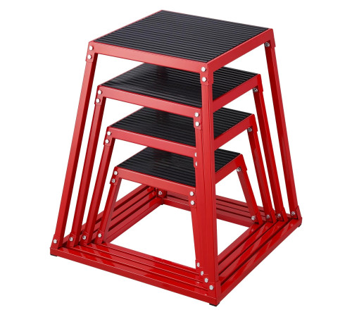 Пліометричний бокс VEVOR 30,5 - 45,8 - 60,9 - 76,2 см, червона