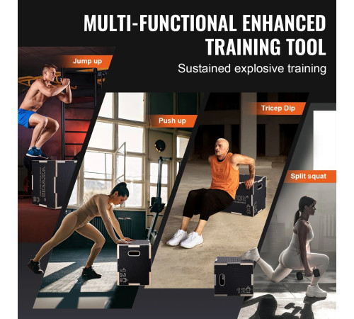 Пліометричний бокс VEVOR 16/14/12 дюймів СС-М-16-14-12