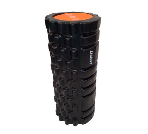 Ролик для йоги Ecofit MDF028, чорно-помаранчевий