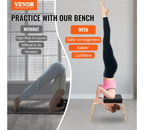 Лавка для йоги VEVOR А3007, чорно-бежевий