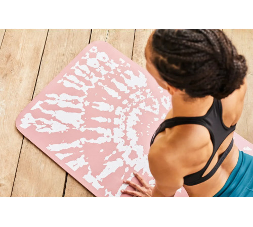 Килимок для йоги Adidas Tie-Dye Yoga Mat 1 мм, рожево-білий