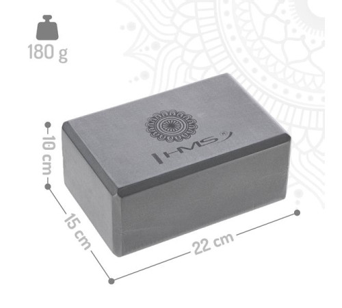 Килимок для йоги HMS YM10 з блоком KJ02 та ременем SJ02, рожевий