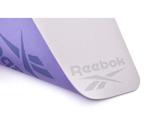 Килимок для йоги Reebok Double Sided 6 мм, фіолетово-рожевий