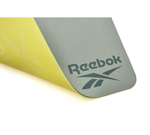 килимок для йоги Reebok Double Sided 6 мм, зелено-жовтий