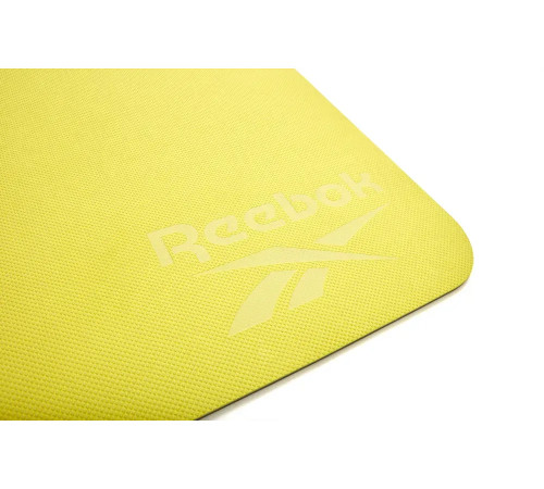 килимок для йоги Reebok Double Sided 6 мм, зелено-жовтий