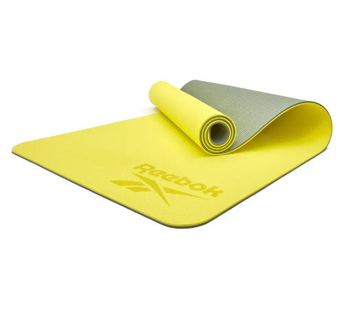 килимок для йоги Reebok Double Sided 6 мм, зелено-жовтий