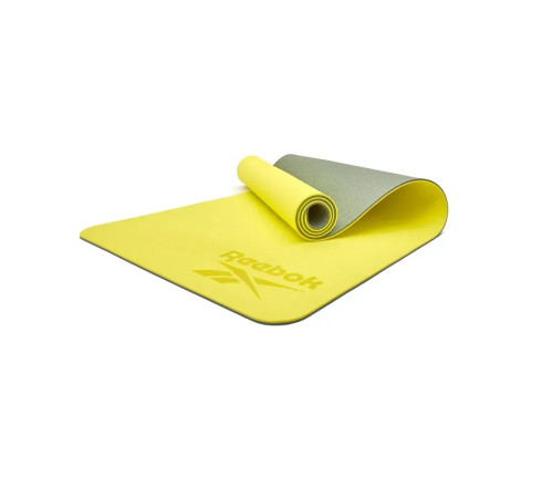 килимок для йоги Reebok Double Sided 6 мм, зелено-жовтий