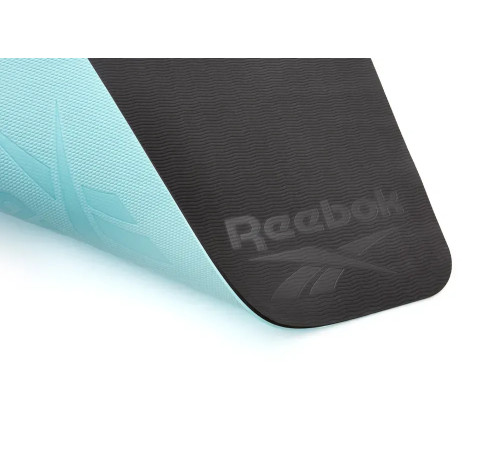 Двосторонній килимок для йоги Reebok Double Sided 6 мм, чорно-бірюзовий