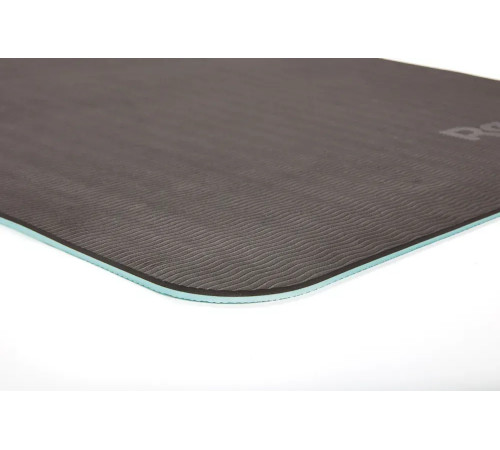 Двосторонній килимок для йоги Reebok Double Sided 6 мм, чорно-бірюзовий