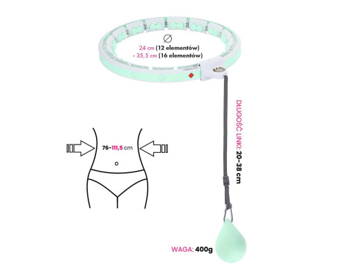 Обруч з вагою + лічильник HMS HHW06 зелений