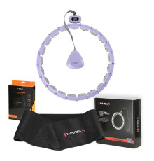 Хула-хуп магнітний HMS HHM14 з лічильником, навантаженням та поясом для схуднення BR163, фіолетовий