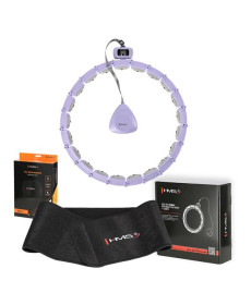Хула-хуп магнітний HMS HHM14 з лічильником, навантаженням та поясом для схуднення BR163, фіолетовий