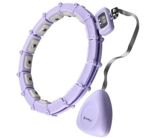 Хула-хуп магнітний HMS HHM14 з лічильником, навантаженням та поясом для схуднення BR163, фіолетовий