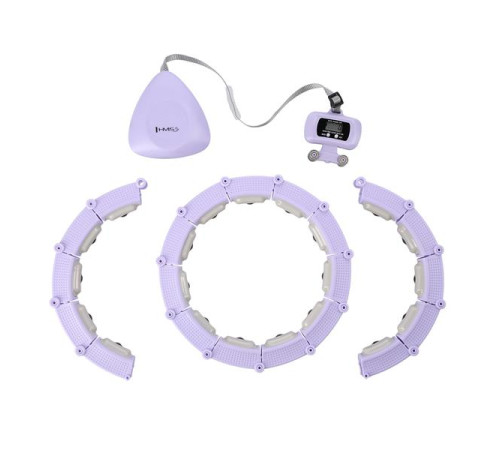 Хула-хуп магнітний HMS HHM14 з лічильником, навантаженням та поясом для схуднення BR163, фіолетовий