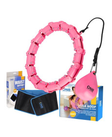 Хула-хуп масажний One Fitness OHA02 з навантаженням та поясом для схуднення BR160, рожевий