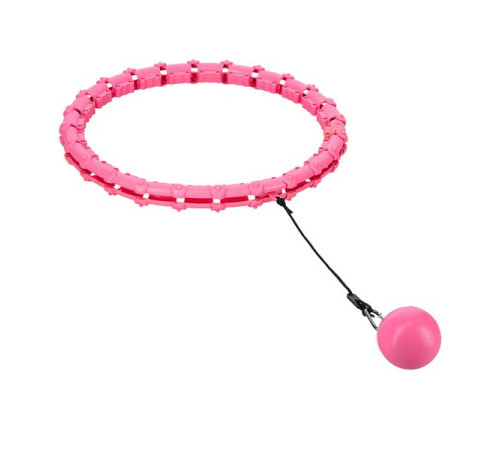 Хула-хуп масажний One Fitness OHA02 з навантаженням та поясом для схуднення BR160, рожевий