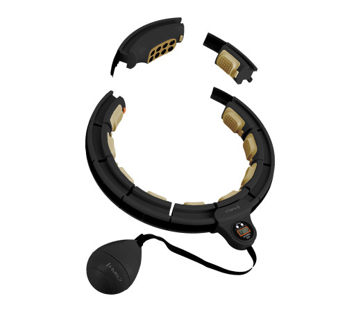 Хула-хуп магнітний HMS HHM13 з лічильником та навантаженням, чорно-золотий