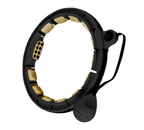 Хула-хуп магнітний HMS HHM13 з лічильником та навантаженням, чорно-золотий